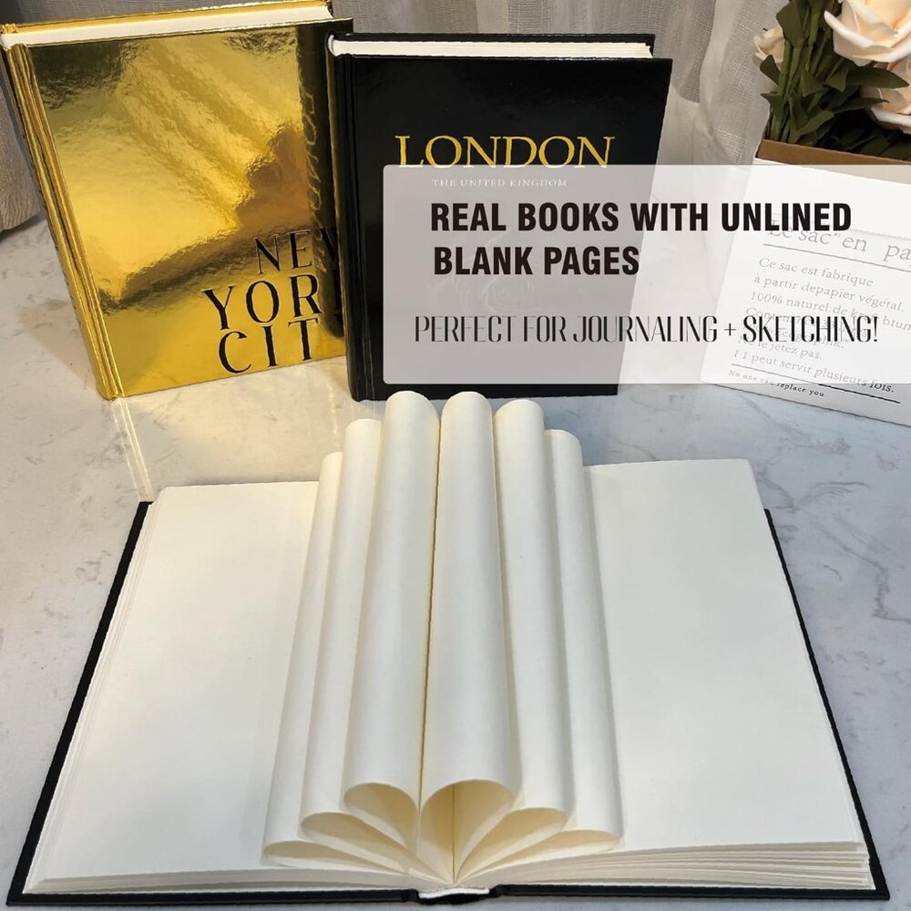 Decorative Books for Home Decor with Small Birds Statues Gold Home Decoration - Picture 6 of 7